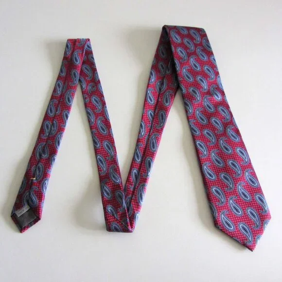 new CANALI swirling paisley neck tie 100% textured silk - Picture 3 of 6